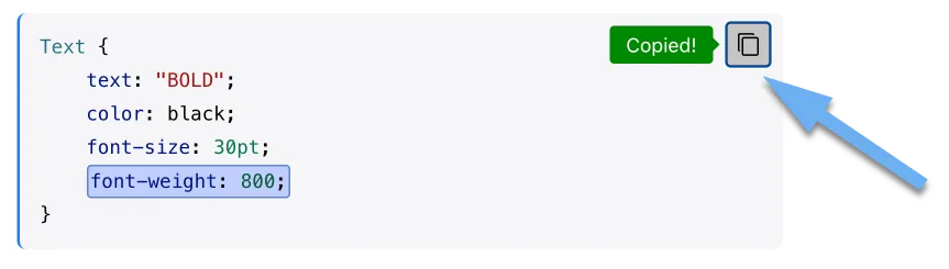 显示复制按钮的截图